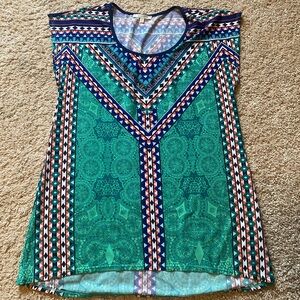 Vibrant Geometric Print Women's Blouse